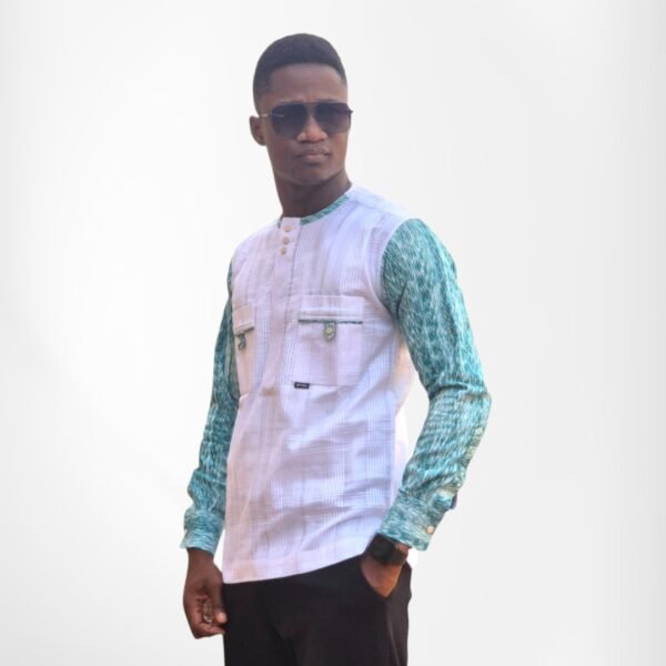 Chemise Homme - Contraste Vert Texturé
