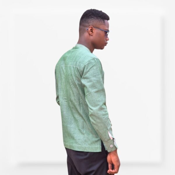 Chemise Homme Vert Chinée – Image 2